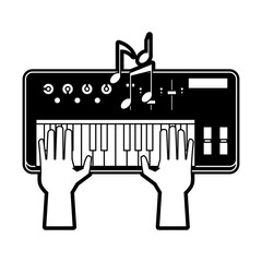 Music keyboard isolated