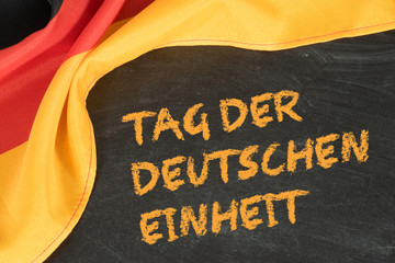 Deutsche Flagge und der Tag der Deutschen Einheit