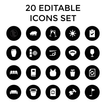 Collection icons. set of 20 editable filled collection icons