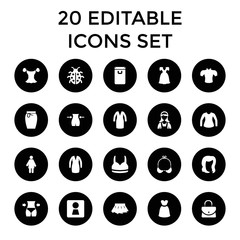Lady icons. set of 20 editable filled lady icons