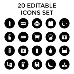 Full icons. set of 20 editable filled full icons
