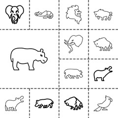 Zoo icons. set of 13 editable outline zoo icons