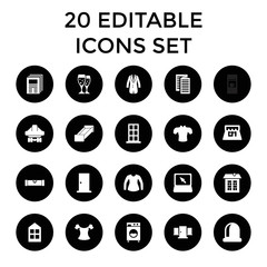 Front icons. set of 20 editable filled front icons