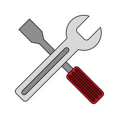 Wrench and screwdriver crossed symbol