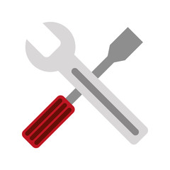 Wrench and screwdriver crossed symbol