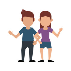 Obraz premium Couple faceless avatar cartoon