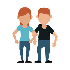 Couple faceless avatar cartoon