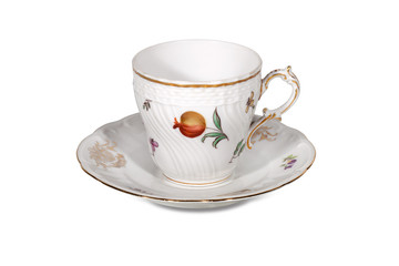 coffee cup and saucer on a white background