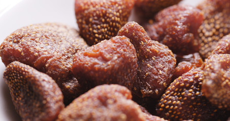 Dried strawberry on dish