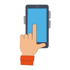 Hand with smartphone