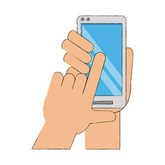 Hand with smartphone