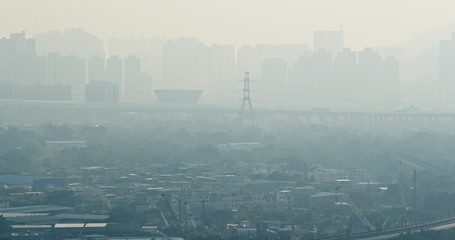 Air pollution problem of the city in Hong Kong