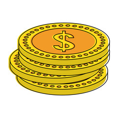 Coin money isolated icon vector illustration graphic design