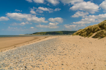 Ynyslas beach, Ceredigion, Dyfed, Wales, UK - looking towards Aberdovey