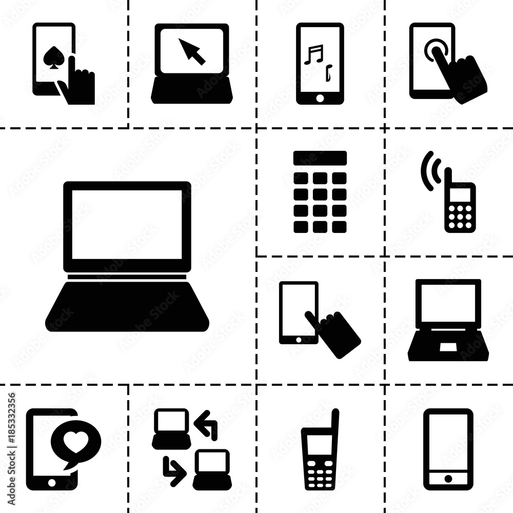Poster touch icons. set of 13 editable filled touch icons