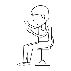 Man seated on chair cartoon icon vector illustration graphic design