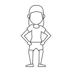 Woman faceless cartoon icon vector illustration graphic design