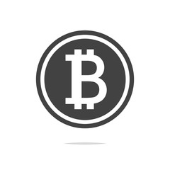 Bitcoin icon vector isolated
