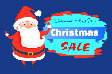 Discount -45 Christmas Sale Vector Illustration