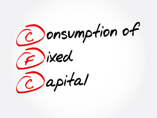 Fototapeta premium CFC – Consumption of fixed capital acronym, business concept background