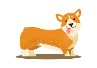 Dog with Tongue and Smile Vector Illustration