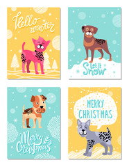 Hello Winter Let It Snow on Vector Illustration