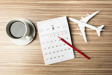 calendar on wooden table