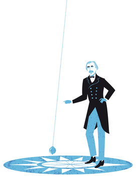 Léon Foucault pendulum illustration