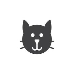 Cat head icon vector, filled flat sign, solid pictogram isolated on white. Pet symbol, logo illustration.