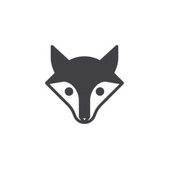 Fox head icon vector, filled flat sign, solid pictogram isolated on white. Symbol, logo illustration.