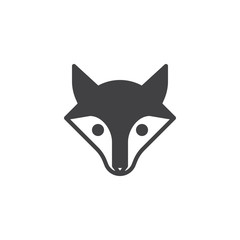 Fox head icon vector, filled flat sign, solid pictogram isolated on white. Symbol, logo illustration.