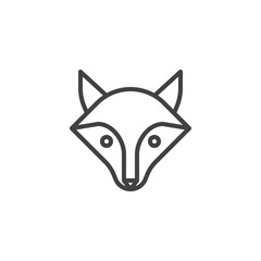 Fox head line icon, outline vector sign, linear style pictogram isolated on white. Symbol, logo illustration. Editable stroke