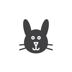 Bunny head icon vector, filled flat sign, solid pictogram isolated on white. Symbol, logo illustration.
