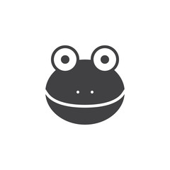 Frog head icon vector, filled flat sign, solid pictogram isolated on white. Symbol, logo illustration.