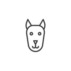Fototapeta na wymiar Dog head line icon, outline vector sign, linear style pictogram isolated on white. Symbol, logo illustration. Editable stroke