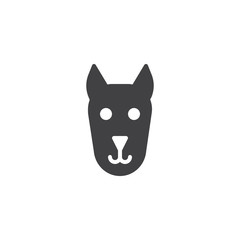 Dog head icon vector, filled flat sign, solid pictogram isolated on white. Symbol, logo illustration.