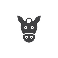 Horse head icon vector, filled flat sign, solid pictogram isolated on white. Symbol, logo illustration.