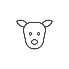 Deer head line icon, outline vector sign, linear style pictogram isolated on white. Symbol, logo illustration. Editable stroke