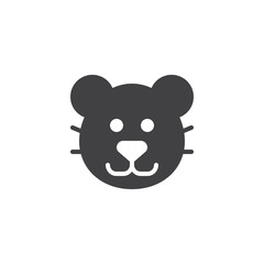 Puma head icon vector, filled flat sign, solid pictogram isolated on white. Cougar face symbol, logo illustration.