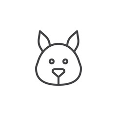 Squirrel head line icon, outline vector sign, linear style pictogram isolated on white. Symbol, logo illustration. Editable stroke