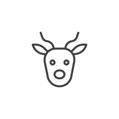 Antelope head line icon, outline vector sign, linear style pictogram isolated on white. Symbol, logo illustration. Editable stroke