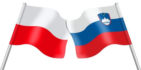 Flags. Poland and Slovenia