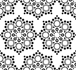 Seamless vector pattern Aboriginal dot painting, Mandala repetitive design, Australian folk art background