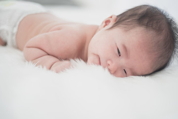 Asian beautiful newborn baby.