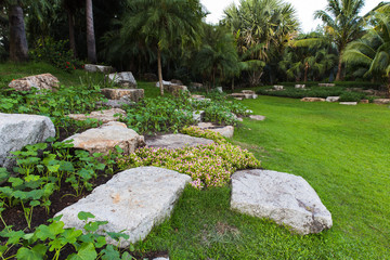 Landscaping lawn design.