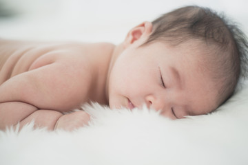 Asian beautiful newborn baby.