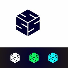 cube, company, alphabet logo design with nice shape and nice color