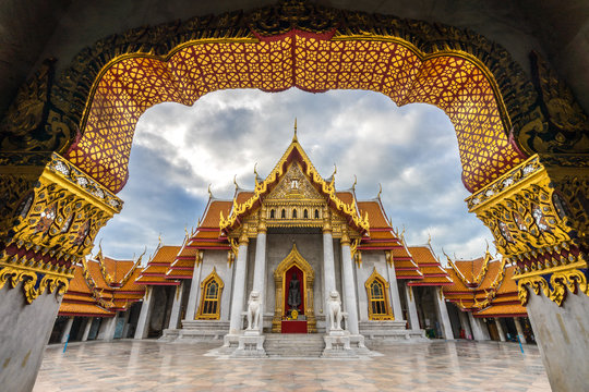 The Arch at the Marble Temple, Wat Benchamabophit, Bangkok, Thailand.