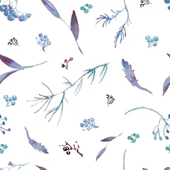Deurstickers Vlinders Hand tekenen aquarel rowan herfstbladeren naadloze patroon