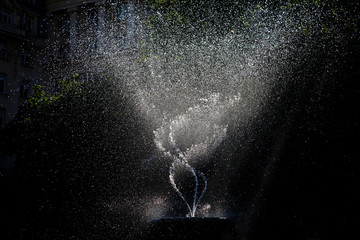 Fountain splashing water